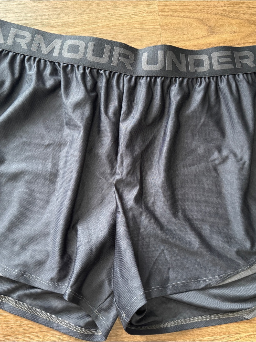Under Armour Women's Black Athletic Shorts with Branded Waistband